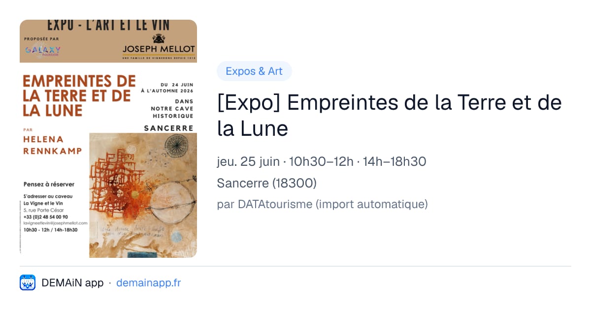 [Expo] Empreintes de la Terre et de la Lune — Sancerre