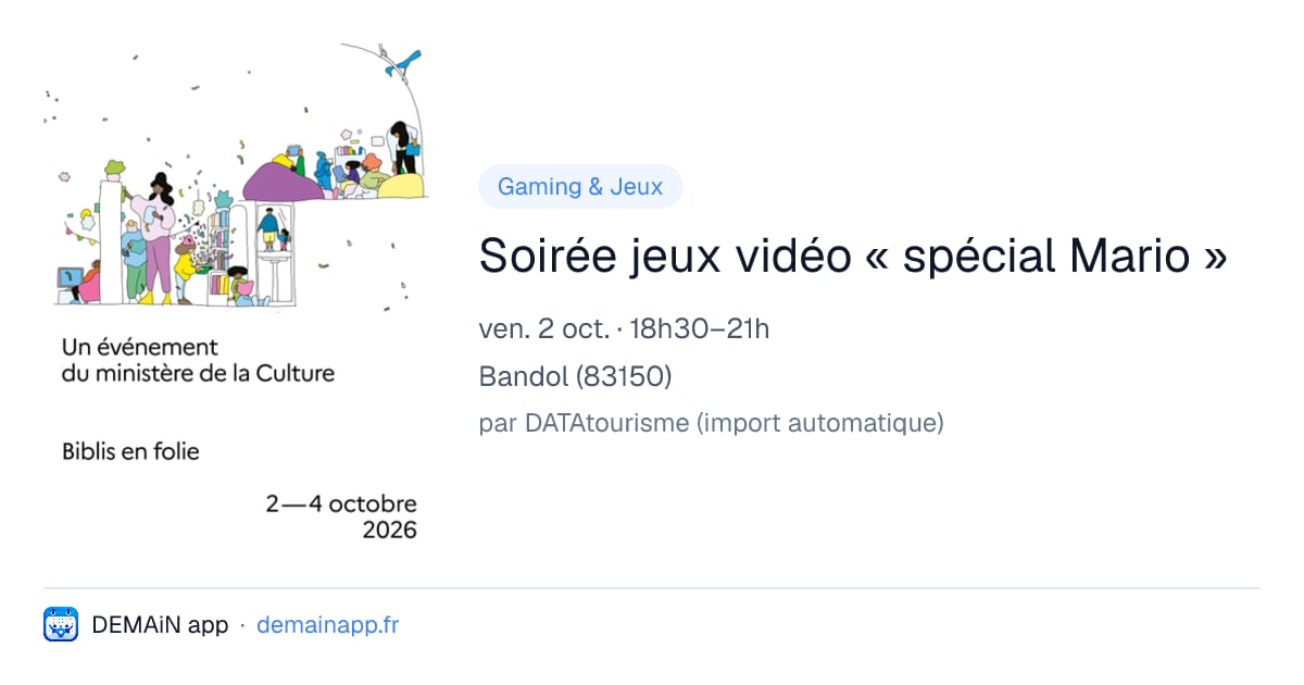 Soirée jeux vidéo « spécial Mario » — Bandol