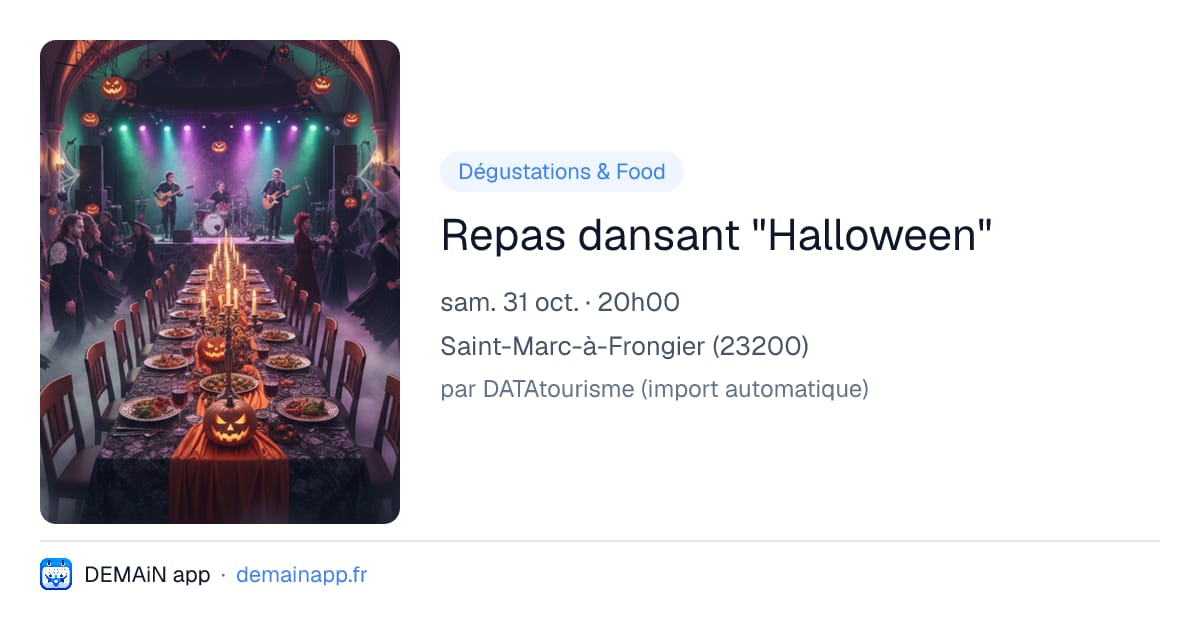 Repas dansant "Halloween" — Saint-Marc-à-Frongier