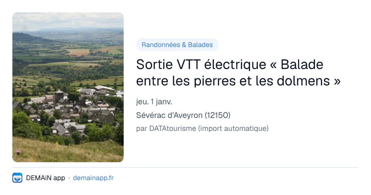 Sortie VTT électrique « Balade entre les pierres et les dolmens » — Sévérac d'Aveyron