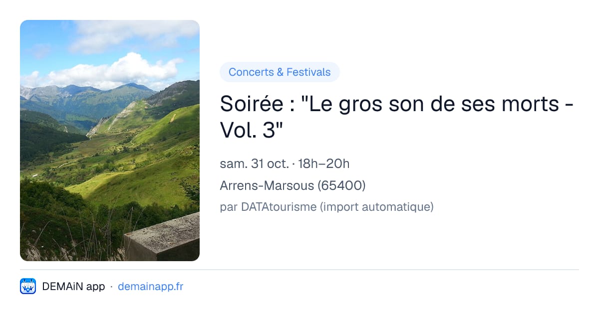 Soirée : "Le gros son de ses morts - Vol. 3" — Arrens-Marsous