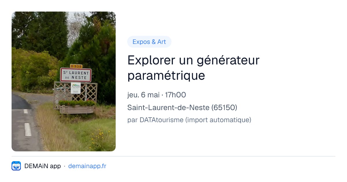 Explorer un générateur paramétrique — Saint-Laurent-de-Neste