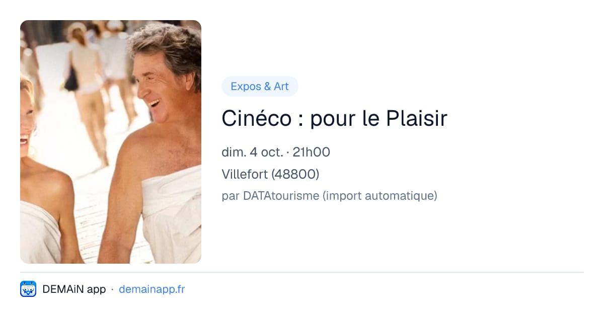 Cinéco : pour le Plaisir — Villefort