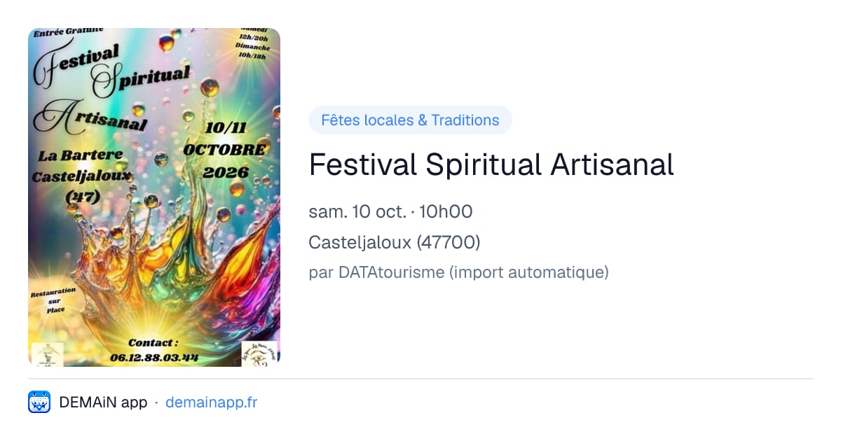 Festival Spiritual Artisanal — Casteljaloux