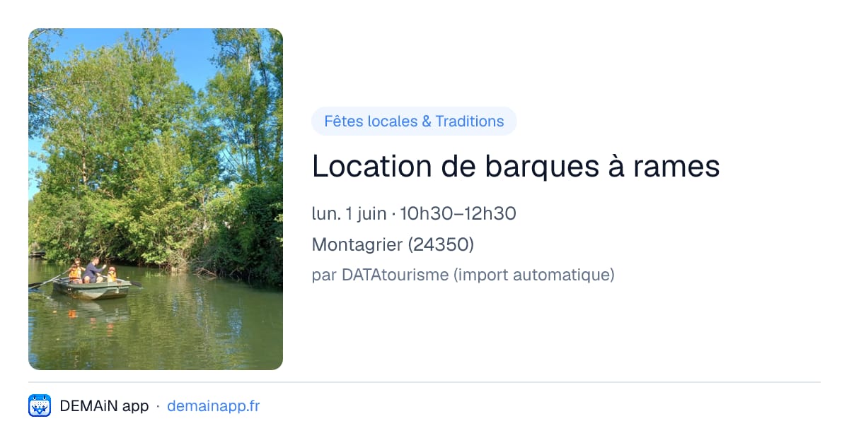 Location de barques à rames — Montagrier