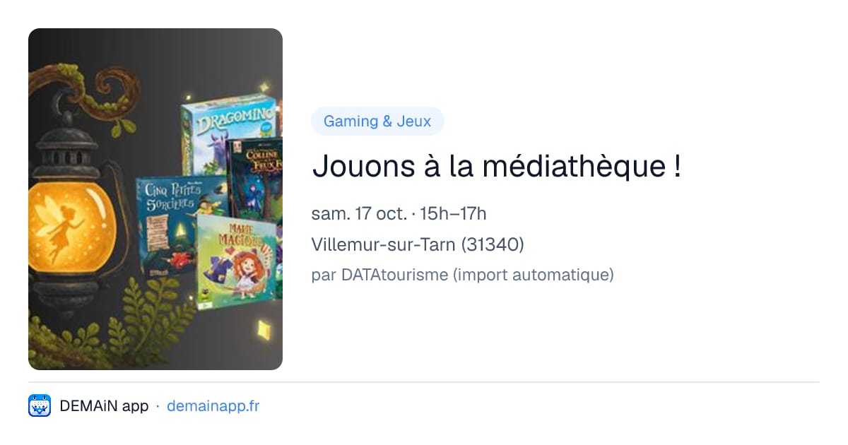 Jouons à la médiathèque ! — Villemur-sur-Tarn