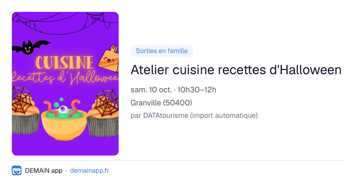 Atelier cuisine recettes d'Halloween — Granville