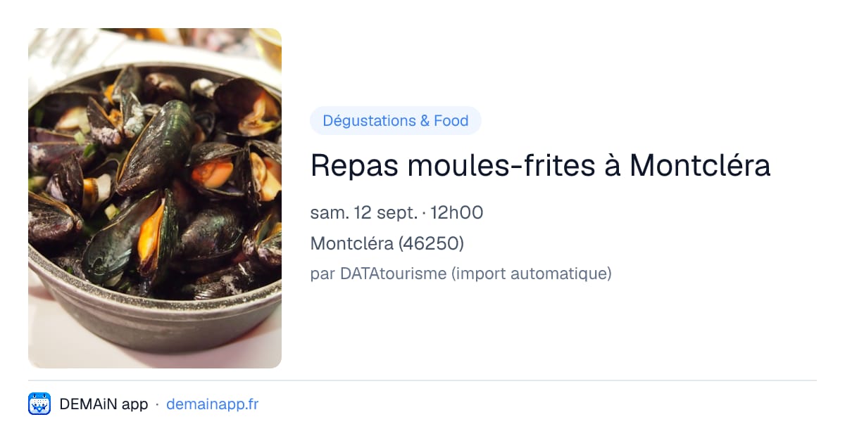 Repas moules-frites à Montcléra — Montcléra
