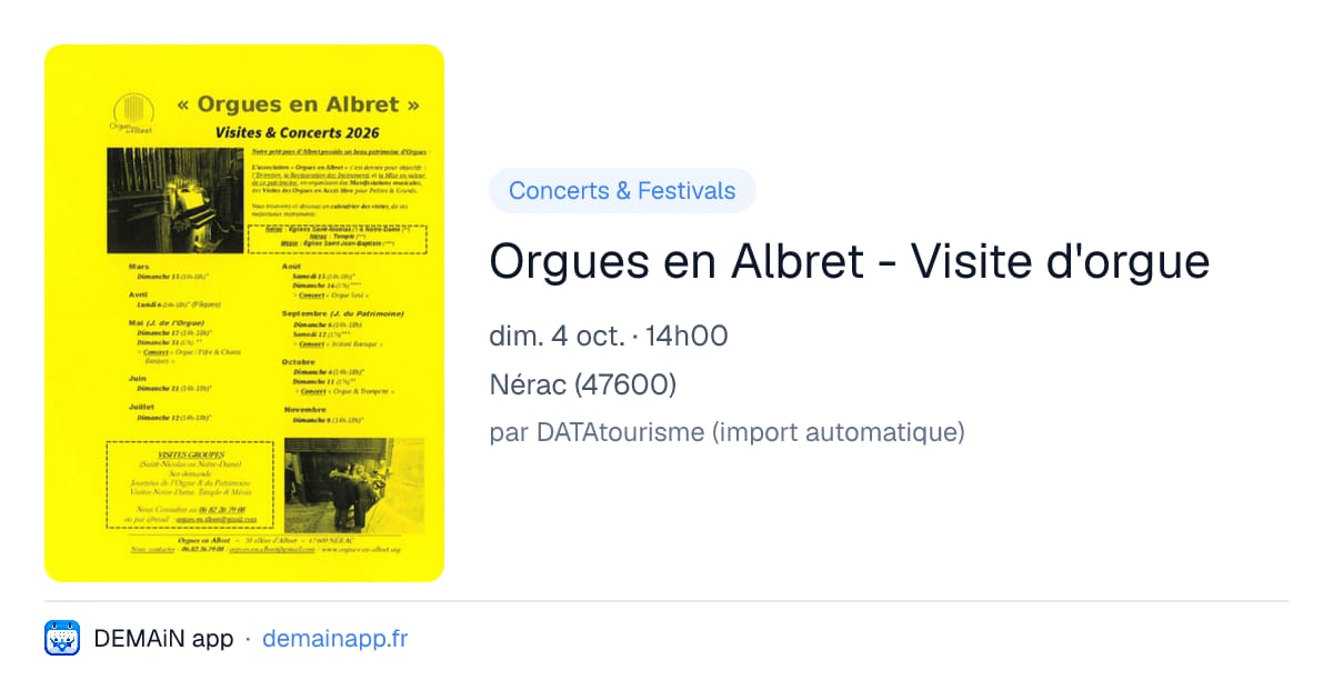 Orgues en Albret - Visite d'orgue — Nérac