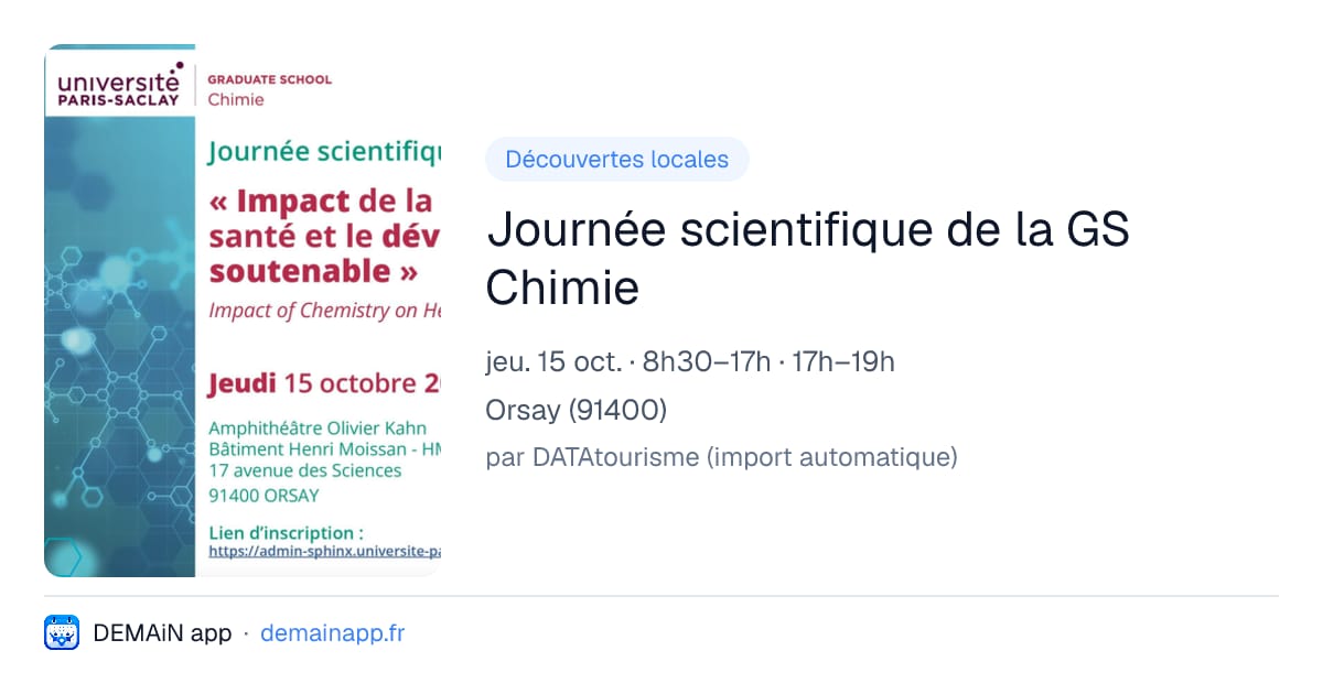 Journée scientifique de la GS Chimie — Orsay