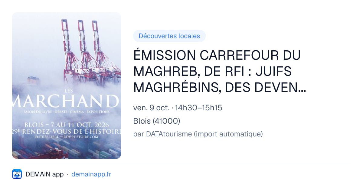 ÉMISSION CARREFOUR DU MAGHREB, DE RFI : JUIFS MAGHRÉBINS, DES DEVENIRS EN JEU FLUXUS CAFÉ BOUTIQUE — Blois