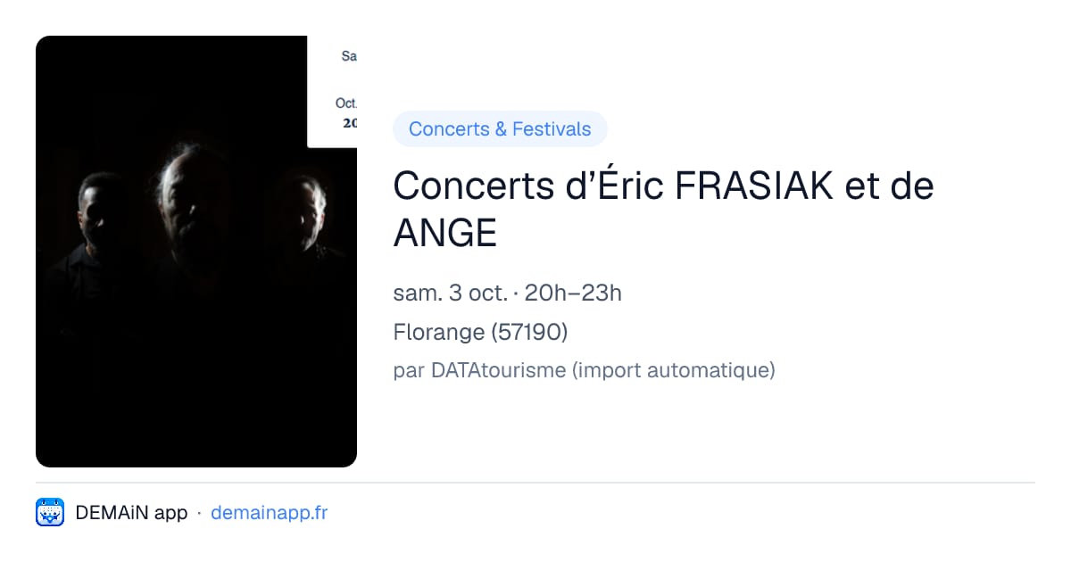 Concerts d’Éric FRASIAK et de ANGE — Florange