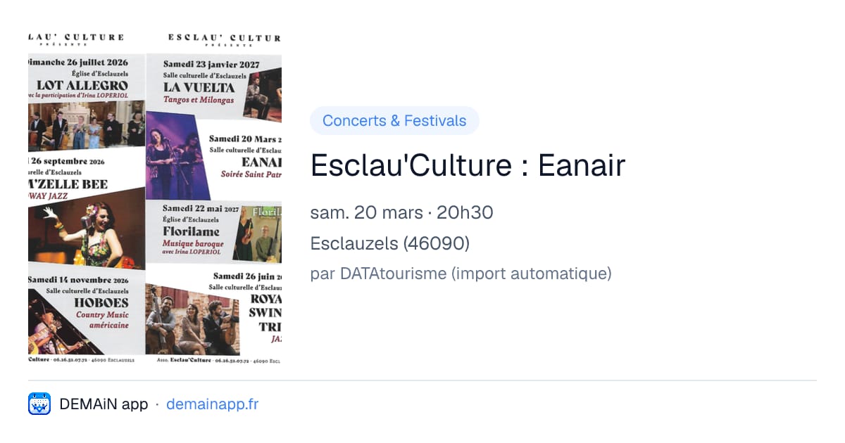 Esclau'Culture : Eanair — Esclauzels