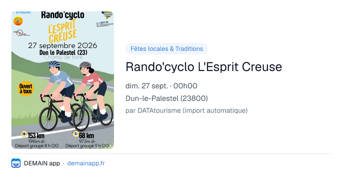 Rando'cyclo L'Esprit Creuse — Dun-le-Palestel