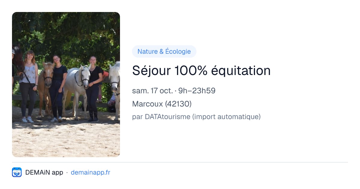 Séjour 100% équitation — Marcoux