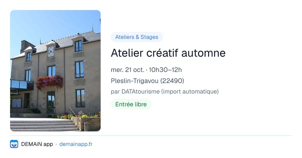 Atelier créatif automne — Pleslin-Trigavou