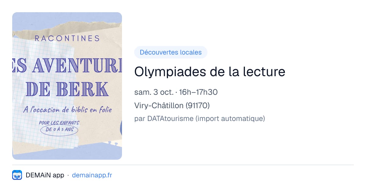 Olympiades de la lecture — Viry-Châtillon