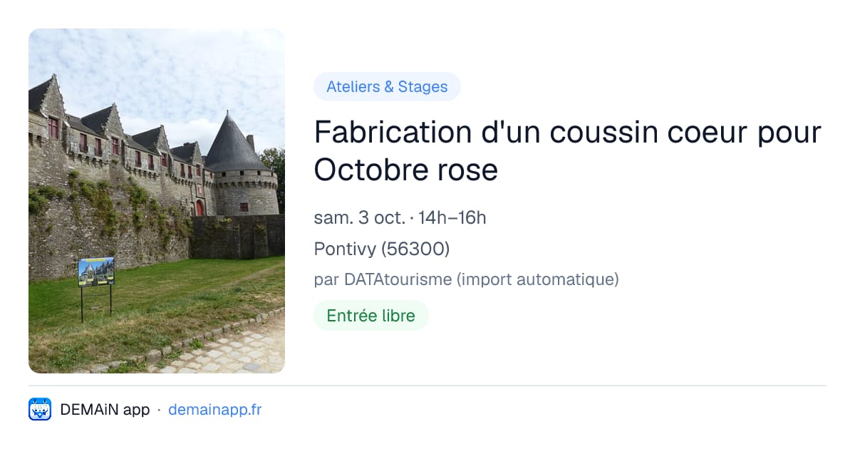 Fabrication d'un coussin coeur pour Octobre rose — Pontivy