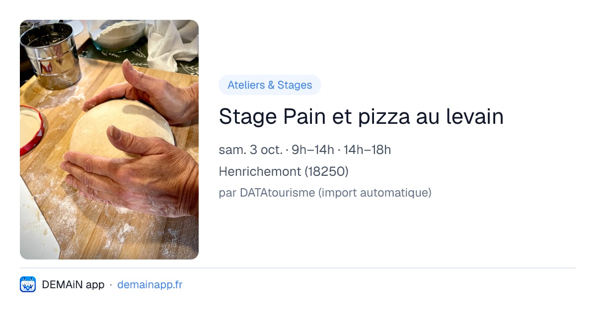 Stage Pain et pizza au levain — Henrichemont