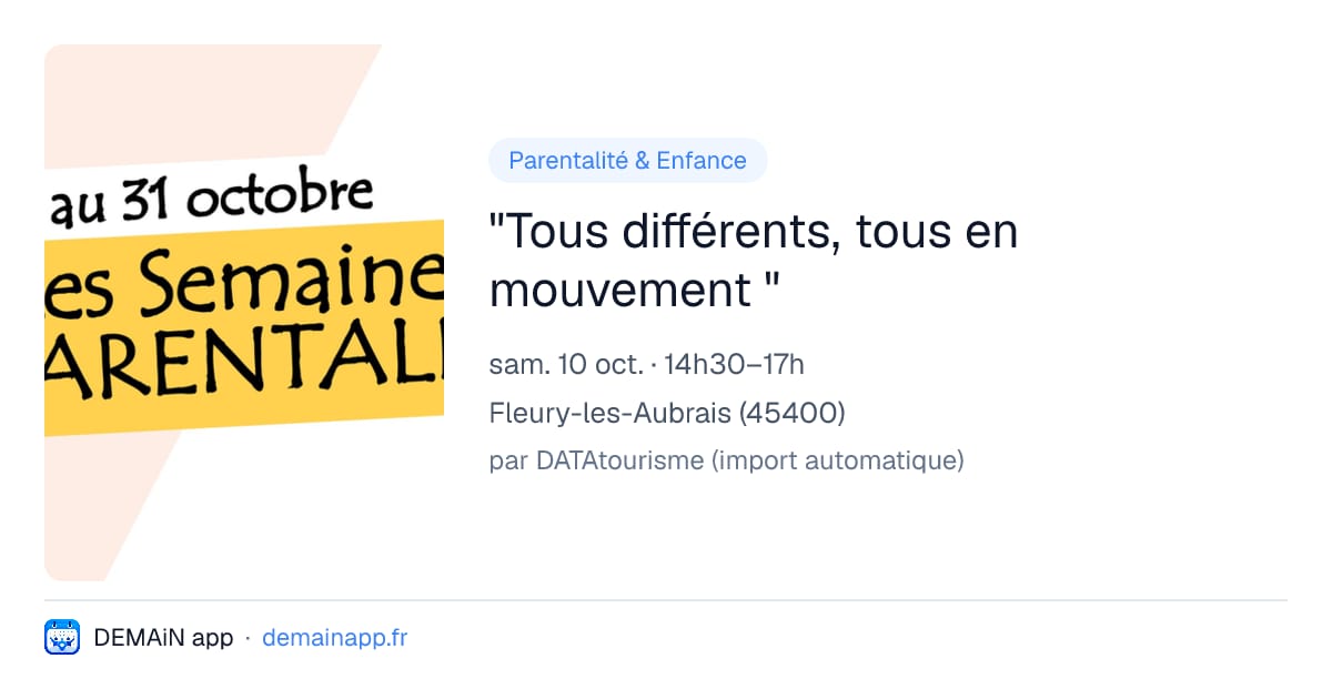 "Tous différents, tous en mouvement " — Fleury-les-Aubrais