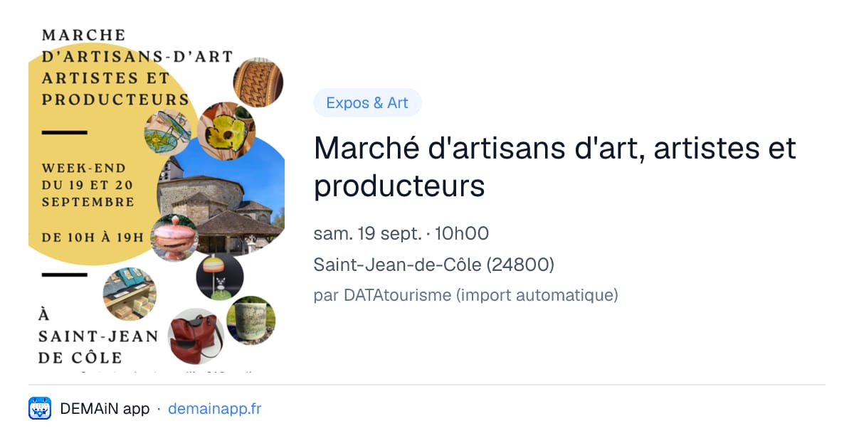 Marché d'artisans d'art, artistes et producteurs — Saint-Jean-de-Côle