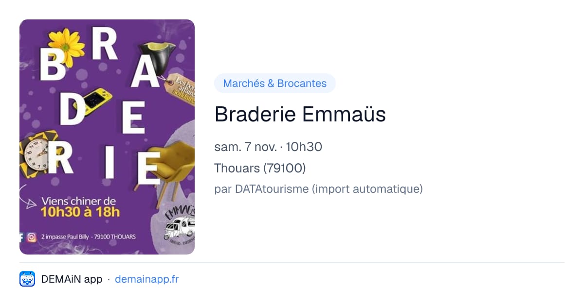 Braderie Emmaüs — Thouars
