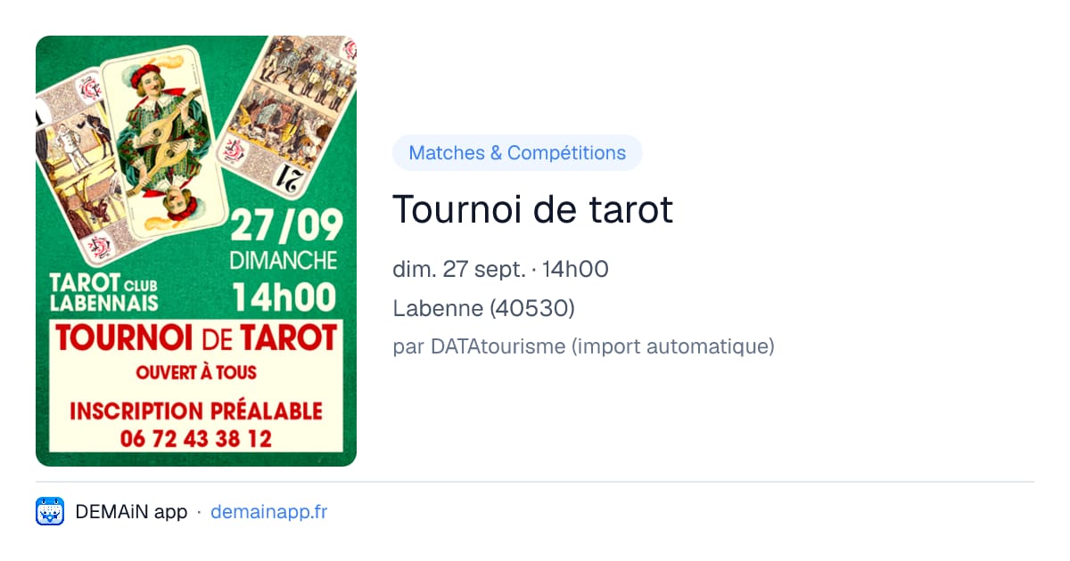 Tournoi de tarot — Labenne