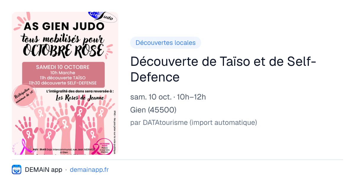 Découverte de Taïso et de Self-Defence — Gien