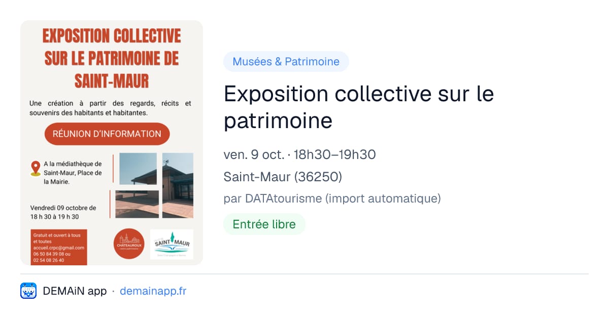 Exposition collective sur le patrimoine — Saint-Maur