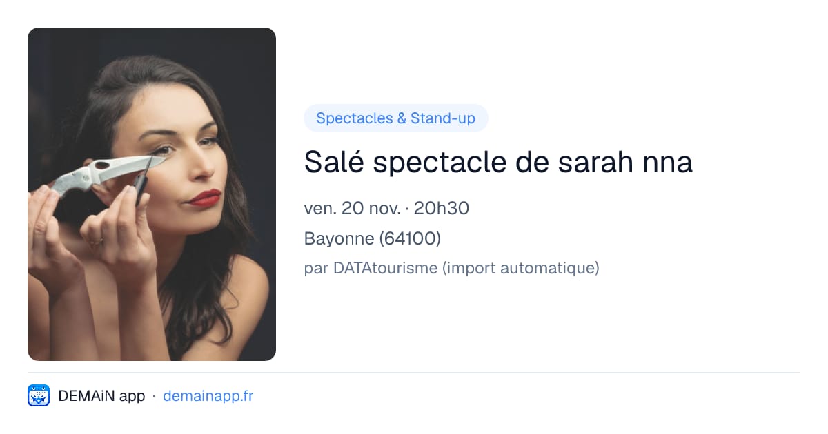 Salé spectacle de sarah nna — Bayonne