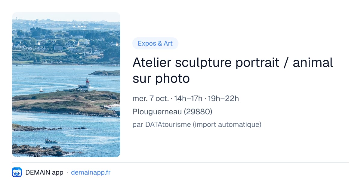 Atelier sculpture portrait / animal sur photo — Plouguerneau