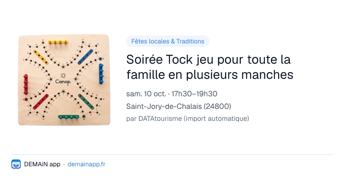 Soirée Tock jeu pour toute la famille en plusieurs manches — Saint-Jory-de-Chalais