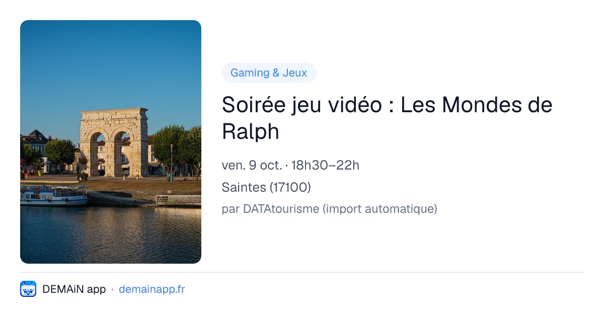 Soirée jeu vidéo : Les Mondes de Ralph — Saintes