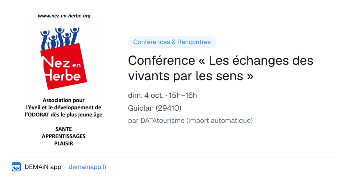 Conférence « Les échanges des vivants par les sens » — Guiclan
