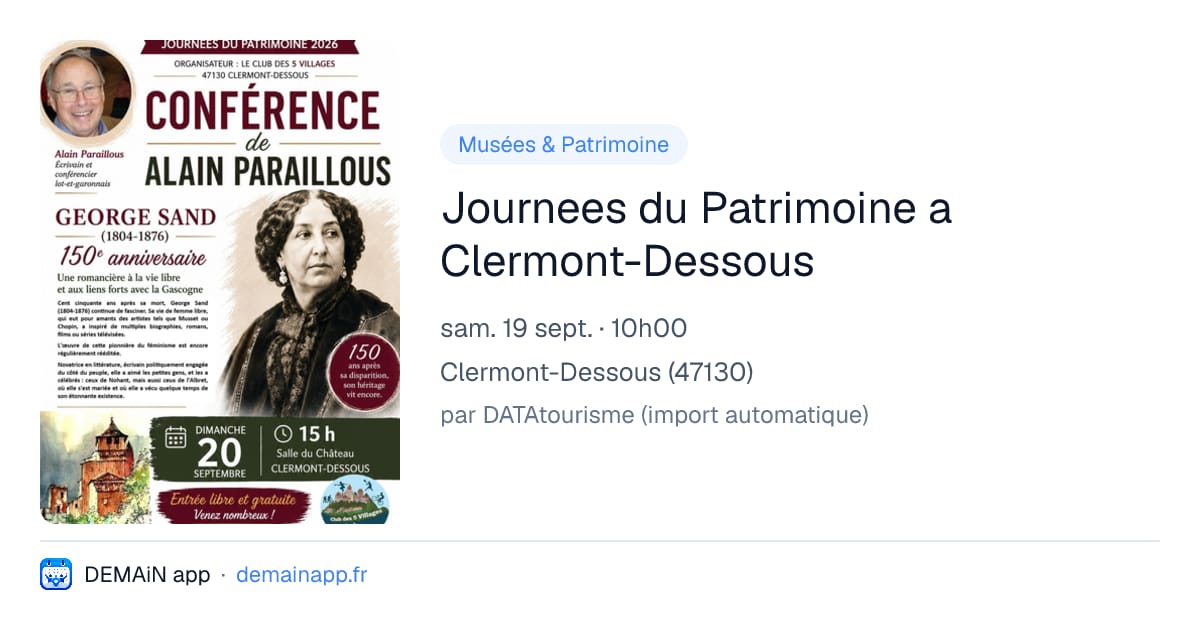 Journees du Patrimoine a Clermont-Dessous — Clermont-Dessous
