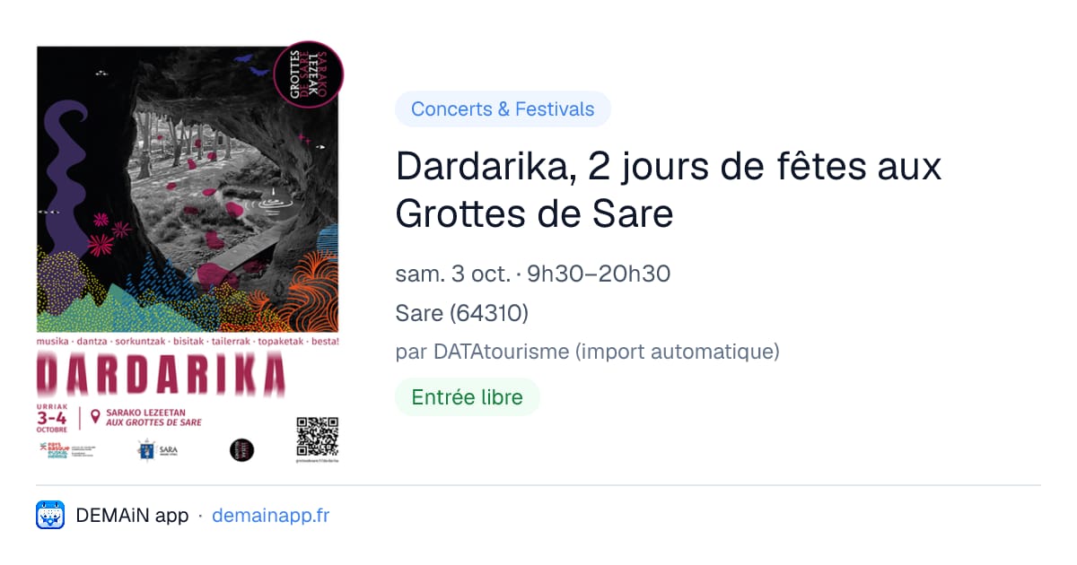 Dardarika, 2 jours de fêtes aux Grottes de Sare — Sare