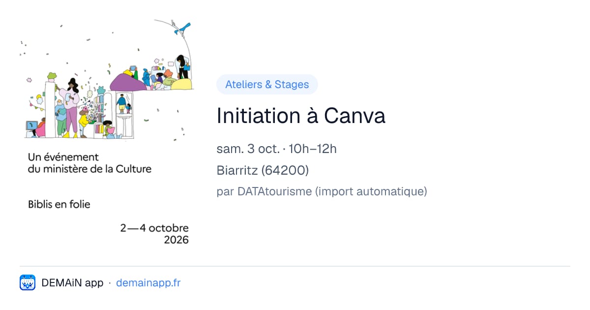 Initiation à Canva — Biarritz