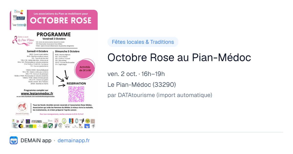 Octobre Rose au Pian-Médoc — Le Pian-Médoc