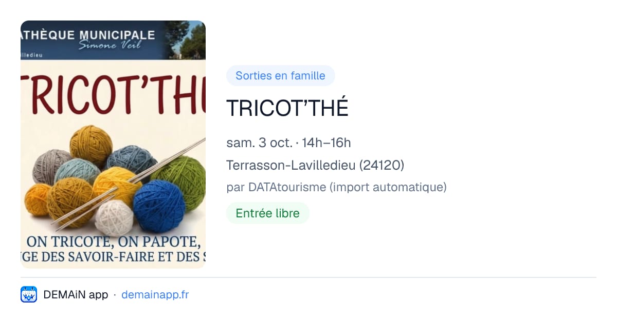 TRICOT’THÉ — Terrasson-Lavilledieu