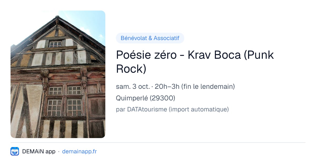 Poésie zéro - Krav Boca (Punk Rock) — Quimperlé