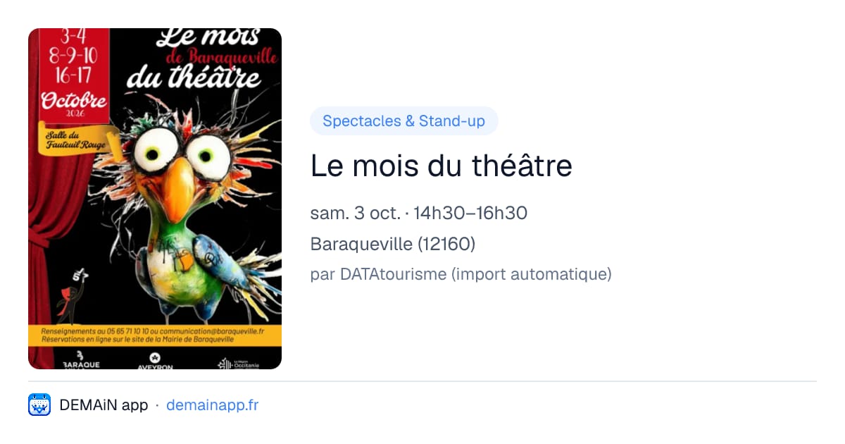 Le mois du théâtre — Baraqueville