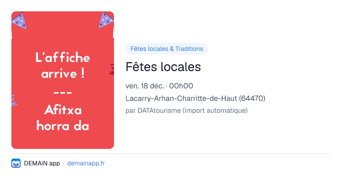 Fêtes locales — Lacarry-Arhan-Charritte-de-Haut