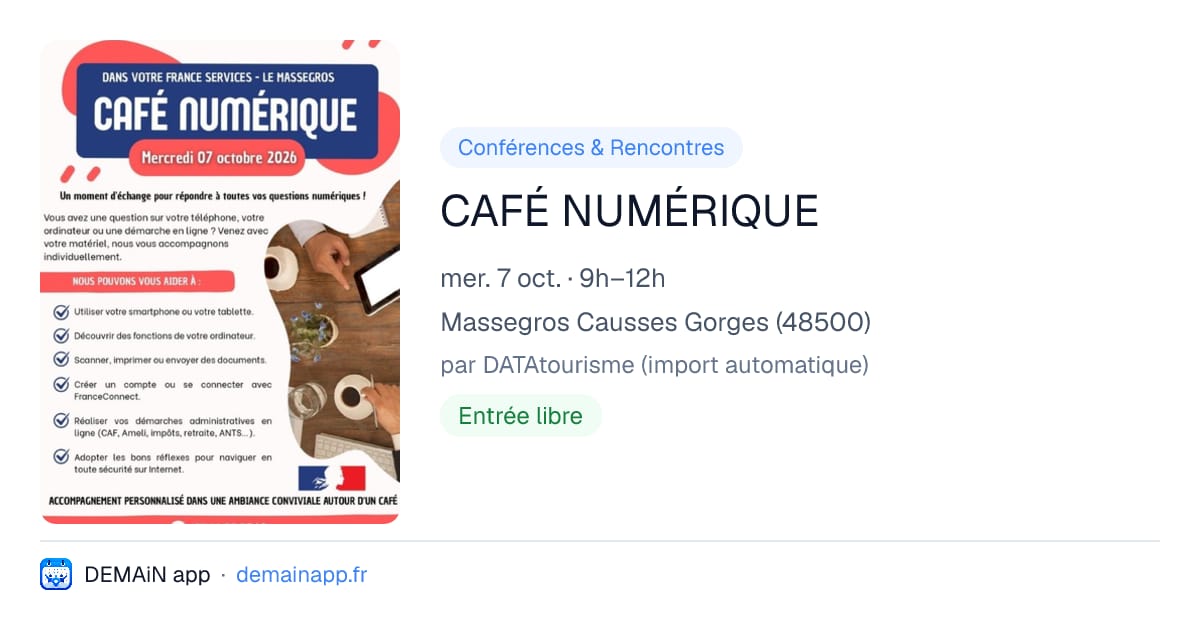 CAFÉ NUMÉRIQUE — Massegros Causses Gorges
