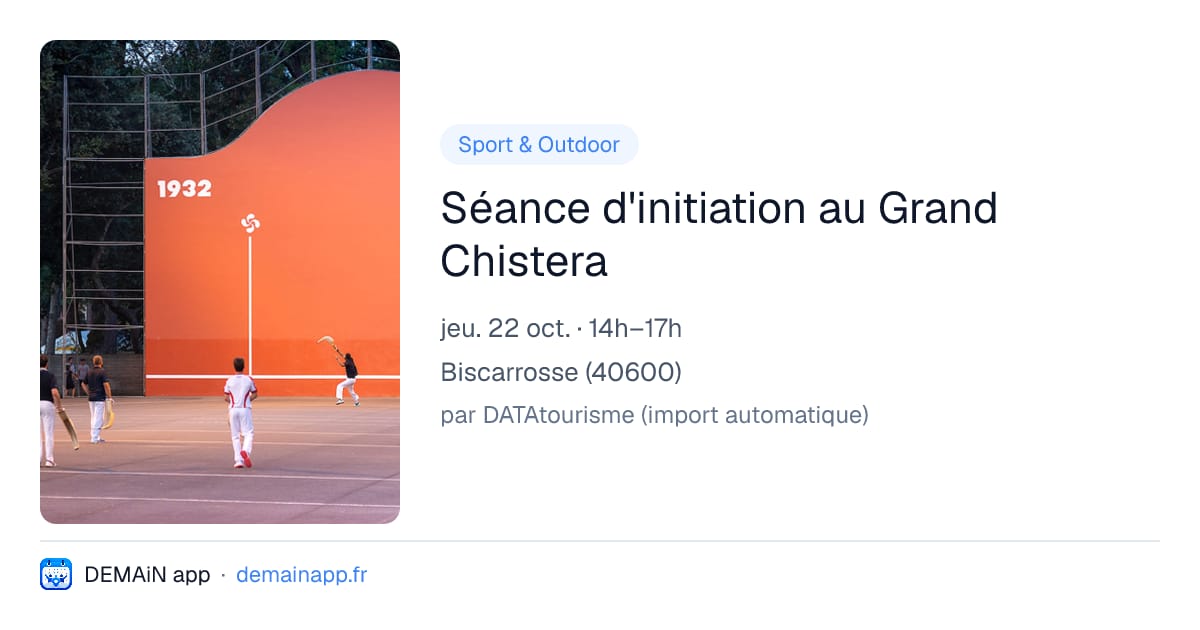 Séance d'initiation au Grand Chistera — Biscarrosse
