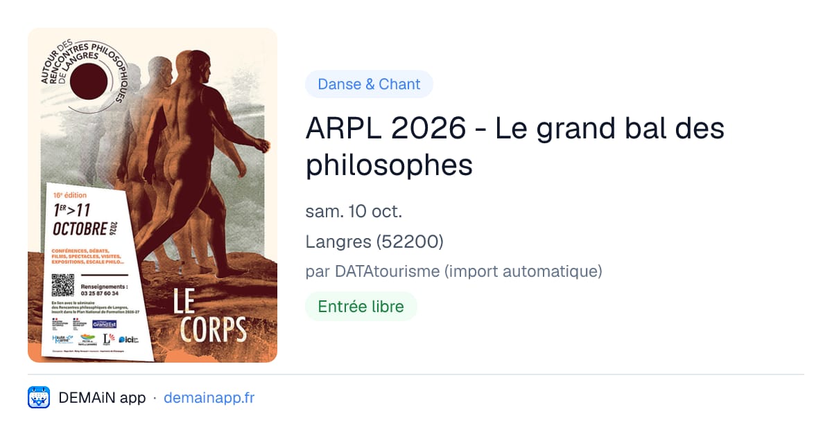 ARPL 2026 - Le grand bal des philosophes — Langres