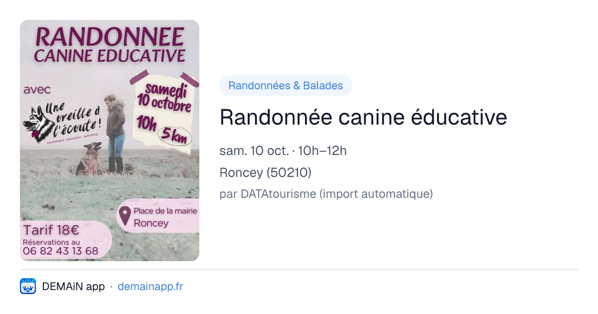 Randonnée canine éducative — Roncey
