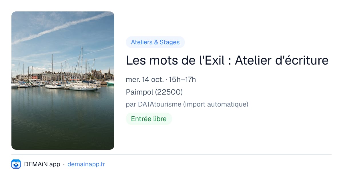 Les mots de l'Exil : Atelier d'écriture — Paimpol