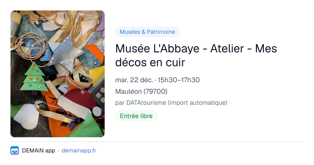 Musée L'Abbaye - Atelier - Mes décos en cuir — Mauléon