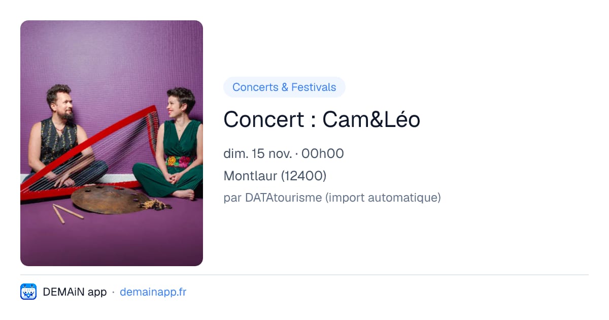 Concert : Cam&Léo — Montlaur