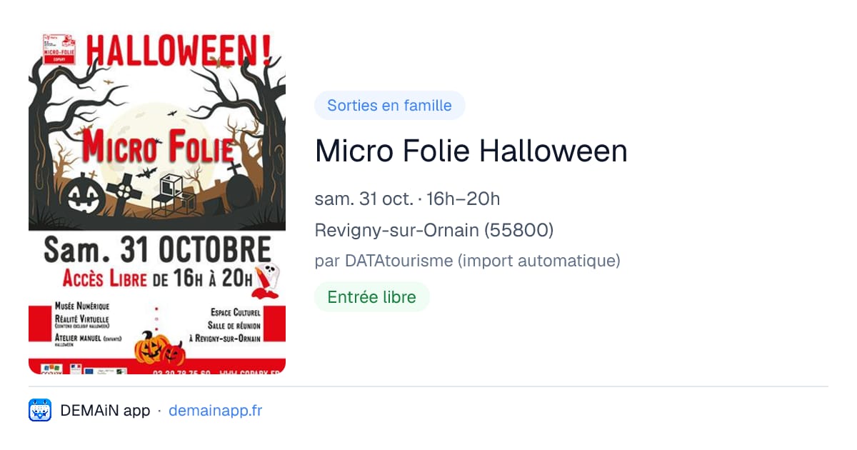 Micro Folie Halloween — Revigny-sur-Ornain